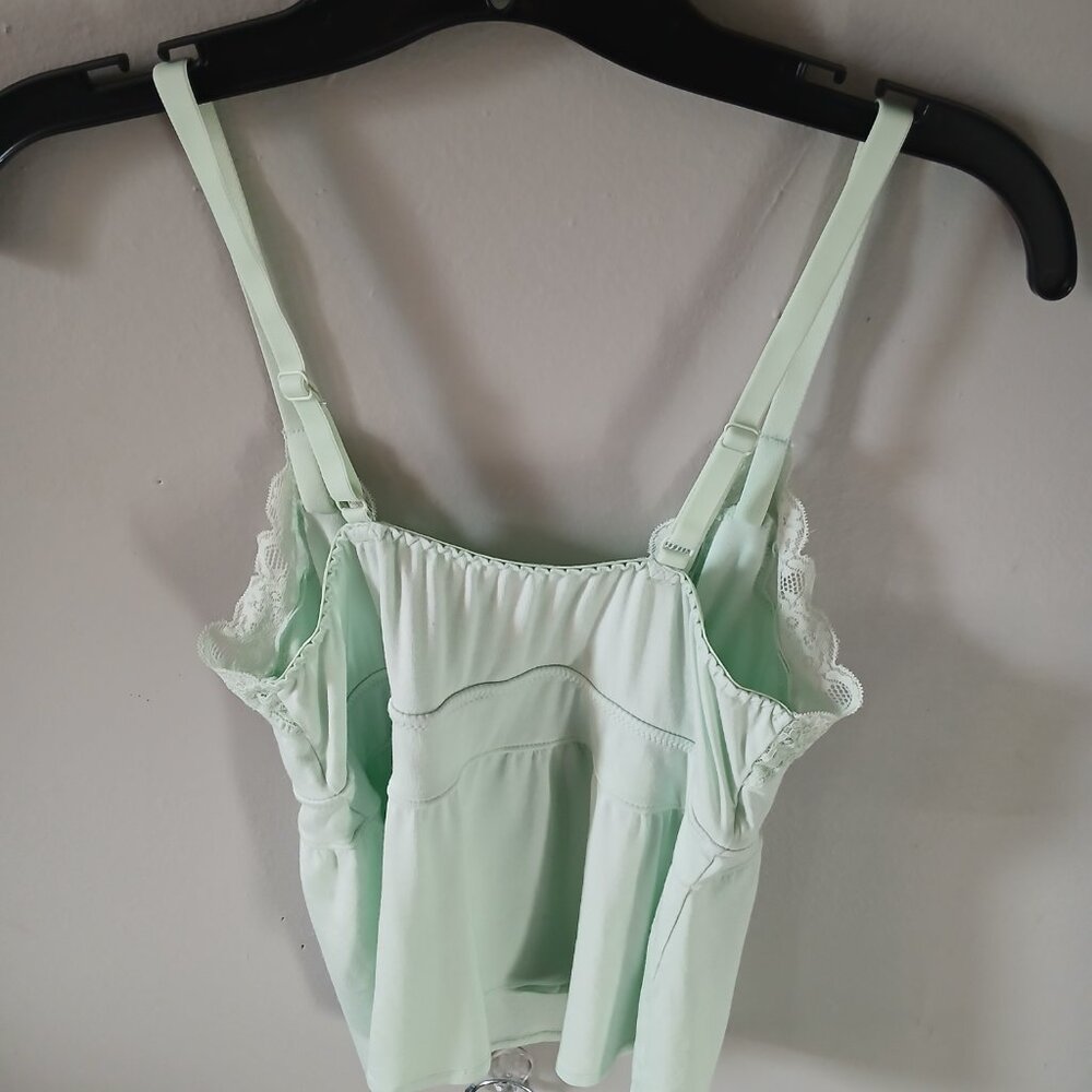 Knix‎ Pajama Set Size Medium Mint Green Lace Cami and Shorts - Picture 6 of 11